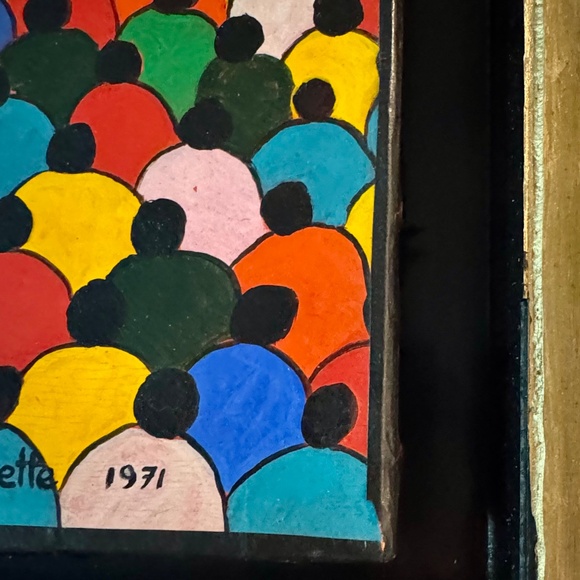 Vintage Nicola Ortis Poucette "Circus" Oil Painting: Naïve-Style French Folk Art - Picture 14 of 14